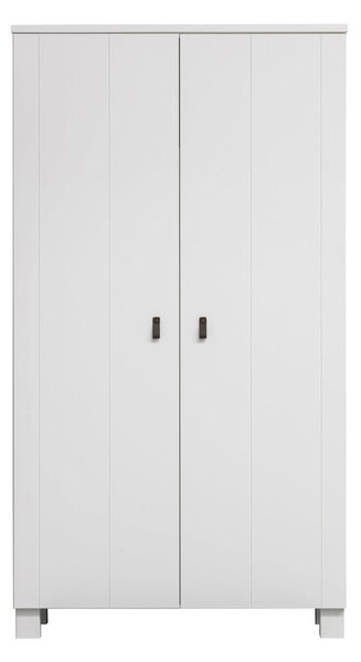Biela šatníková skriňa z borovicového dreva 111x202 cm Ties – WOOOD