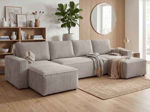 Béžová sedacia súprava do U SMART COSARO 295x140 cm