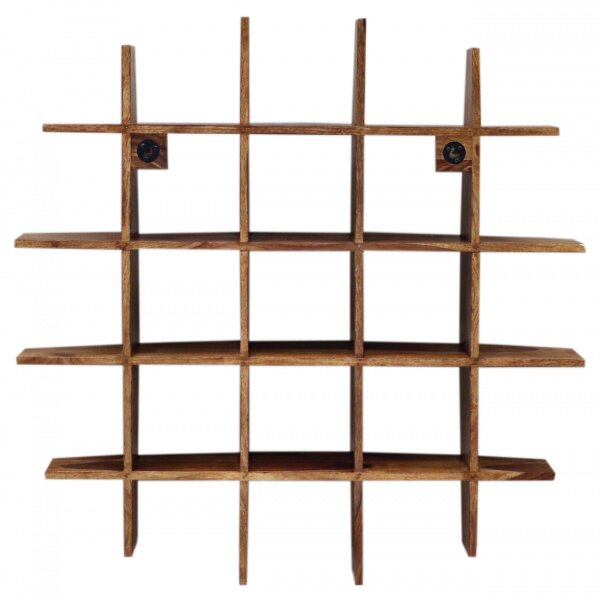 Polica na stenu Kali 100x100x25 indický masív palisander