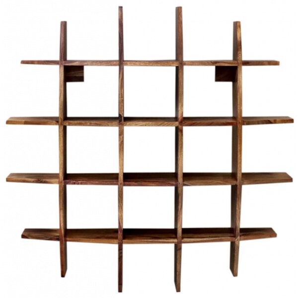 Polica na stenu Kali 100x100x25 indický masív palisander