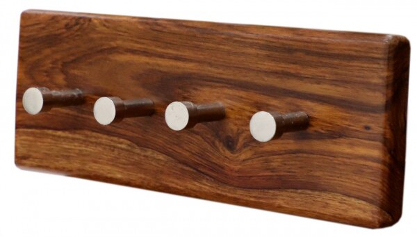 Vešiak na kľúče Tina s 4 háčikmi 25x10x2,5 indický masív palisander