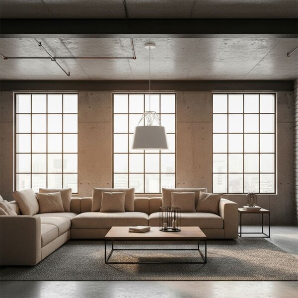 Toolight Toolight, závesná kovová stropná lampa 1xE27 APP423-1CP, biela, OSW-00553