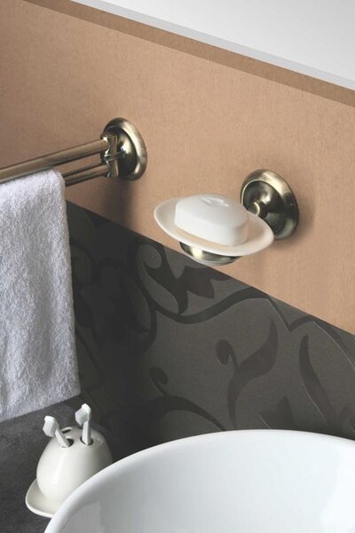 BISK Erga Deco, 2-ramenný držiak na uteráky, antická mosadz, ERG-00402
