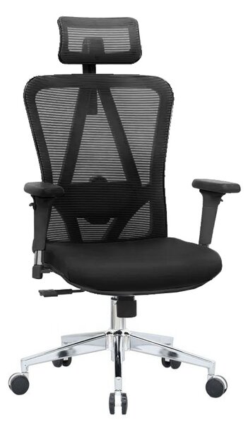 Kancelárska ergonomická stolička Neoseat BOROSI — čierna, nosnosť 150 kg