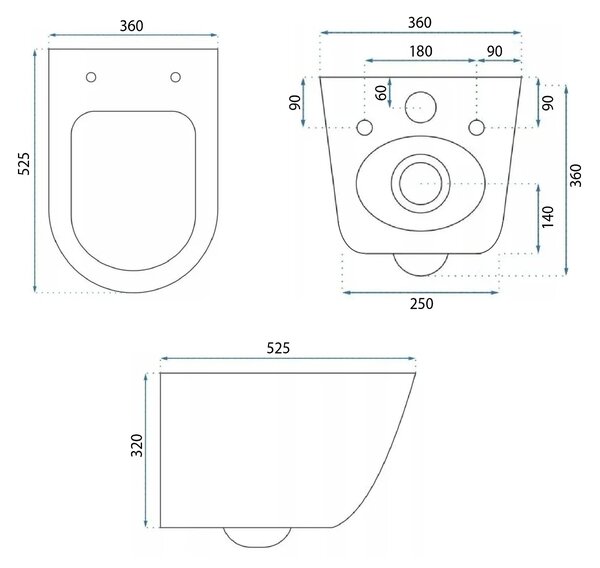 Závesná WC misa REA Eddy Tornado Rimless FLAT N
