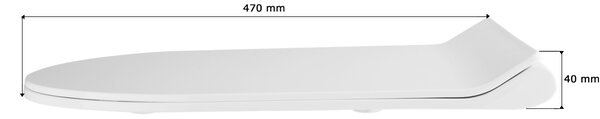 Gamma Verde D8, WC sedadlo 470x365 mm, polypropylén, SoftClose, EasyClean, biela lesklá, GMA-D8
