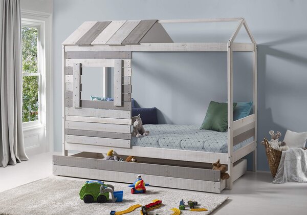 MUZZA Detská posteľ sia 90 x 200 cm svetlosivá