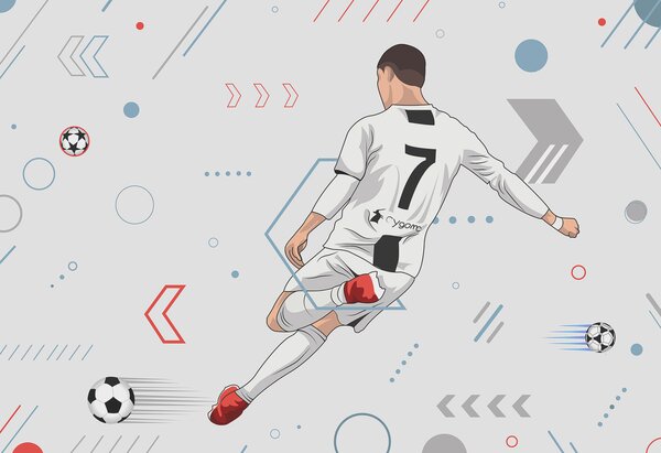 Tapety Číslo sedem pri lopte, Fototapety Izba pre tínedžerov, Fototapety futbal, w00688 : Uwalls.sk
