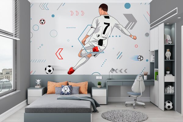 Tapety Číslo sedem pri lopte, Fototapety Izba pre tínedžerov, Fototapety futbal, w00688 : Uwalls.sk
