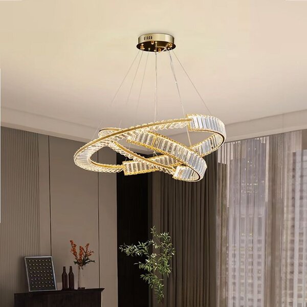 Toolight Toolight, LED krištáľové stropné svietidlo APP1524-CP60/80, zlatá, OSW-06972