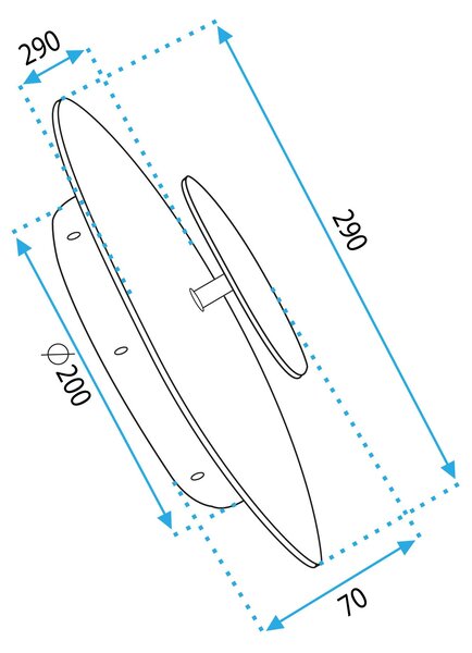 Toolight Toolight, LED nástenné svietidlo, 13W, APP1270, čierna-zlatá, OSW-06583