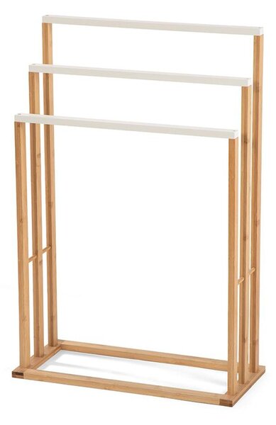Bambusový vešiak na uteráky AVENBERG MAID natural/biela 82 x 54 cm