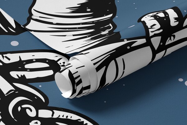 Tapety Astronaut a planéty na modrom pozadí, Fototapety vesmír, w00712v3 : Uwalls.sk