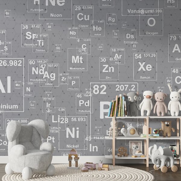Tapety Chemické prvky na sivom pozadí, Dizajnové fototapety, w00713 : Uwalls.sk