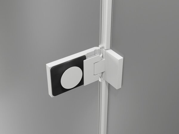 Mexen Lunar-F, pravé sklápacie sprchové dvere 110 cm, 8mm číre sklo, biely profil, 836S-110-050-20-00-P