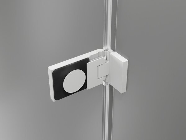 Mexen Lunar-F, pravé sklápacie sprchové dvere 110 cm, 8mm číre sklo, biely profil, 836S-110-050-20-00-P
