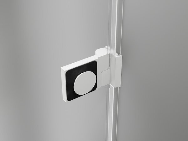 Mexen Lunar-B, pravé otočné sprchové dvere 110 cm, 8mm číre sklo, biely profil, 832S-110-050-20-00-P