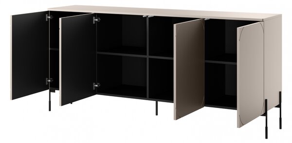 Komoda Sonatia 200 cm - kašmírová / čierna