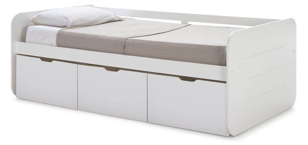 MUZZA Detská posteľ taob s úložným priestorom 90 x 190 cm biela