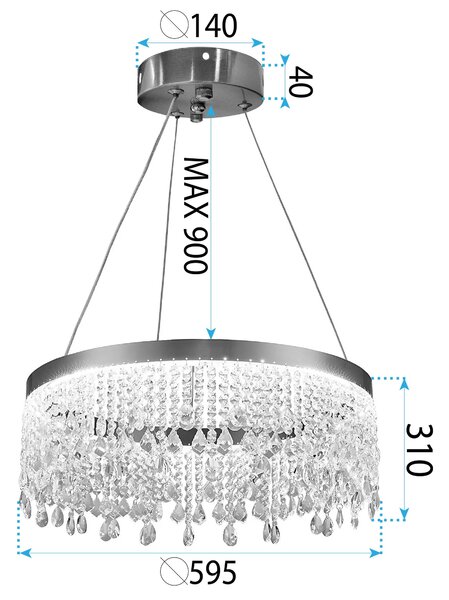 Toolight Toolight, LED stropné osvetlenie 60cm, 24W, 4000K, APP1731-1CP, zlatá, OSW-04342