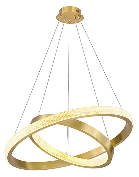 Toolight Toolight, LED stropné svietidlo 60cm, 55W, 3500lm + diaľkové ovládanie, APP1772-CP, zlatá matná, OSW-06351