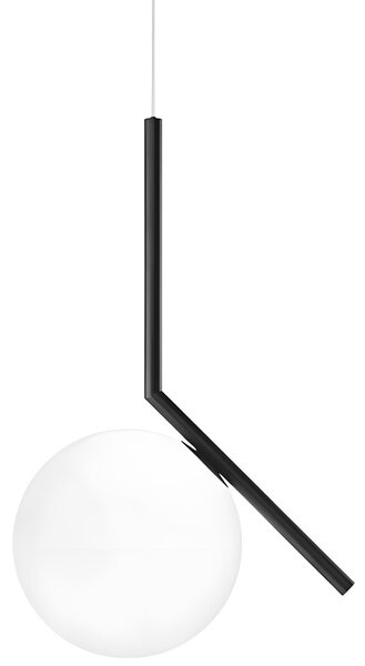 Toolight Toolight, stropná lampa sklenená guľa G107-1W, čierna-biela, OSW-09732