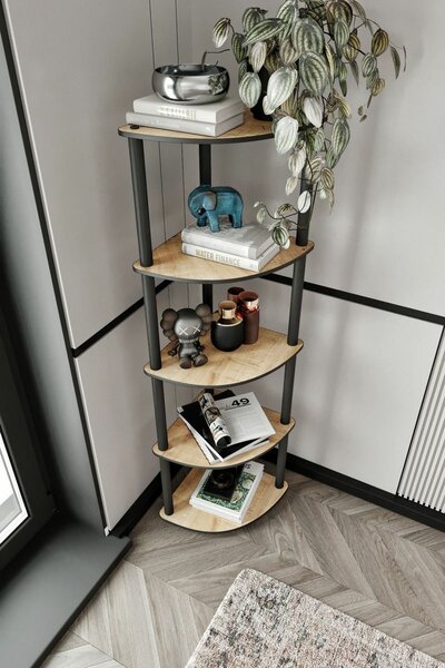 Regál Corner Oak, 5 polic