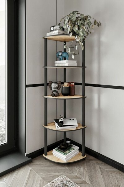 Regál Corner Oak, 5 polic