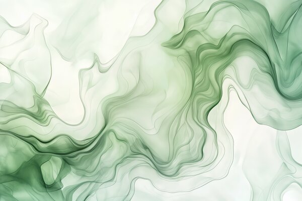 Tapety Zelené abstraktné vlny na svetlom pozadí, 3D fototapety, w01185 : Uwalls.sk