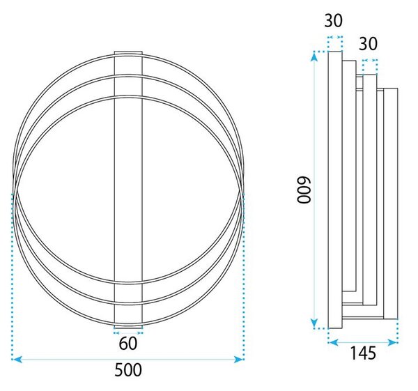 Toolight Toolight, LED stropné svietidlo, 60cm, 70W, 4000K, 3000lm, SWE058-C, čierna matná, OSW-20158