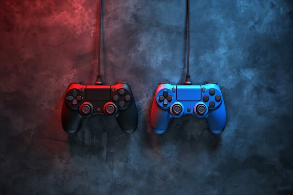 Tapety čierno-modrý DualShock na tmavom pozadí, Fototapety Izba pre tínedžerov, w01189 : Uwalls.sk