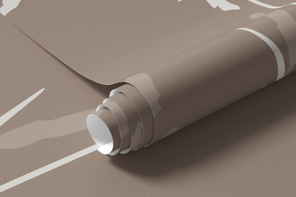 Tapety Siluety kvetov na taupe, Fototapety s prírodnými motívmi, w01270v3 : Uwalls.sk