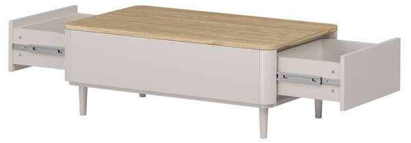 Konferenčný stolík Elivo 100 cm na nožičkách - kašmírová / dub olejovaný