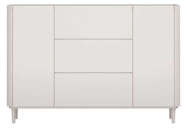Komoda Elivo 150 cm so zásuvkami na nožičkách - kašmír / olejovaný dub