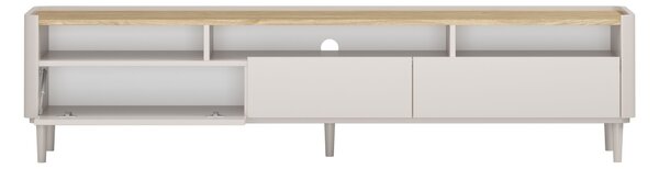 TV stolík Elivo 200 cm na nožičkách - kašmírová / dub olejovaný