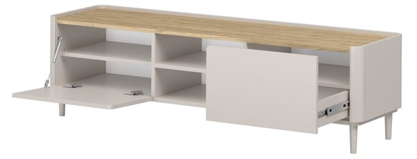 TV stolík Elivo 170 cm na nožičkách - kašmírová / dub olejovaný