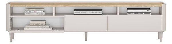 TV stolík Elivo 200 cm na nožičkách - kašmírová / dub olejovaný