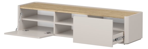 TV stolík Elivo 170 cm so zásuvkou - kašmír / olejovaný dub