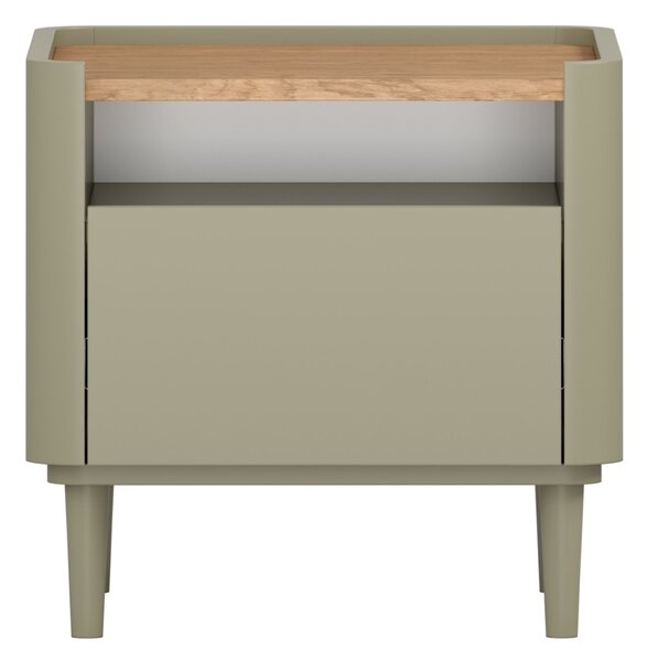 Nočný stolík Elivo 50 cm na nožičkách - eukalyptus / dub baltic dune