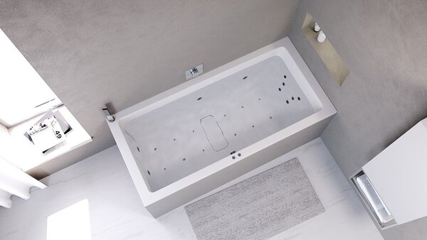Polysan Polysan, OBLO hydromasážna vaňa, 165x48cm, Attraction Hydro-Air, chróm, Colorterapie, 72840.4011