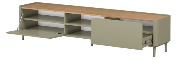 TV stolík Elivo 220 cm na nožičkách - eukalyptus / dub baltic dune