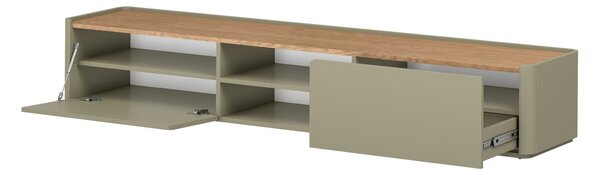 TV stolík Elivo 220 cm so zásuvkou - eukalyptus / dub baltic dune