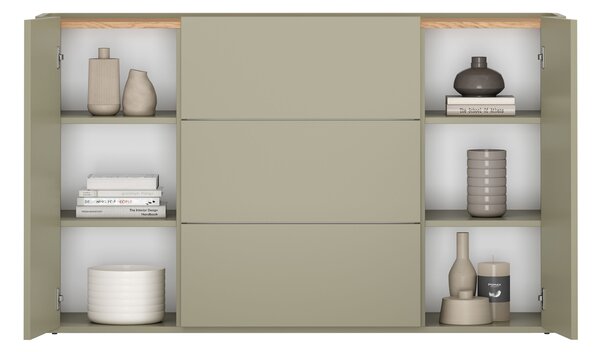 Komoda Elivo 150 cm so zásuvkami - eukalyptus / dub baltic dune