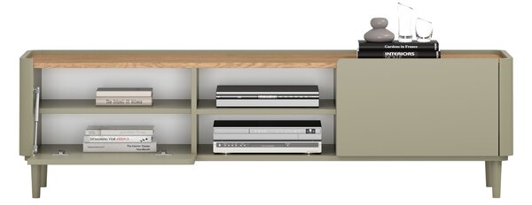 TV stolík Elivo 170 cm na nožičkách - eukalyptus / dub baltic dune