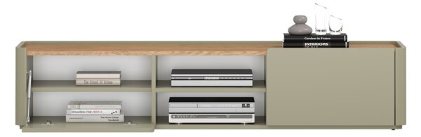TV stolík Elivo 170 cm so zásuvkou - eukalyptus / dub baltic dune