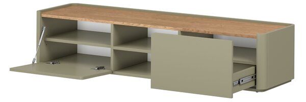 TV stolík Elivo 170 cm so zásuvkou - eukalyptus / dub baltic dune