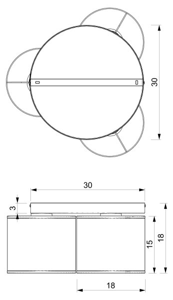Stropné svietidlo ARDEN 3xE27/15W/230V pr. 30 cm béžová