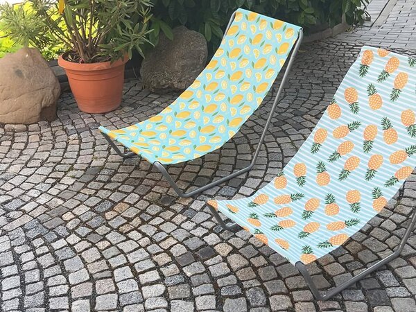 Skladacie plážové ležadlo SAND PINEAPPLE, farebné