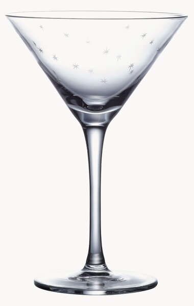Ručne fúkané krištáľové poháre na martini Stars, 2 ks