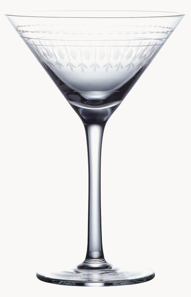 Ručne fúkané krištáľové poháre na martini Ovals, 2 ks